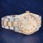 41 MM Yellow Gold Date just VVS1 D Colour  Moissanite Watch