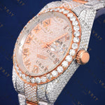 Rose Gold Date just VVS1 D Color  Moissanite Watch