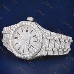 36MM Classic Iced Out Moissanite Watch  VVS1 D Color