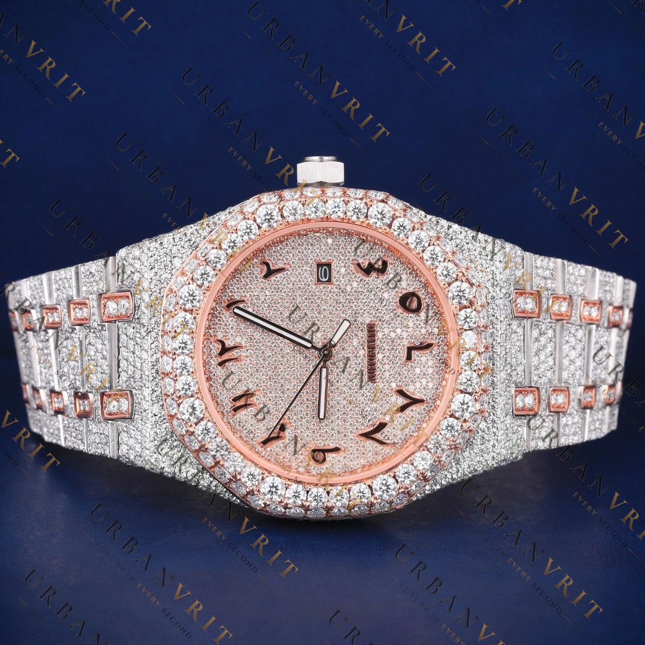 Arabic Dial VVS1 D Color Moissanite Watch