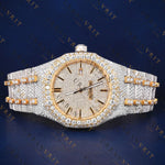 Gold Bezel  VVS1 D Color Moissanite Watch