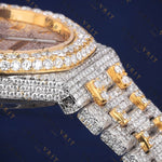 Gold Bezel  VVS1 D Color Moissanite Watch