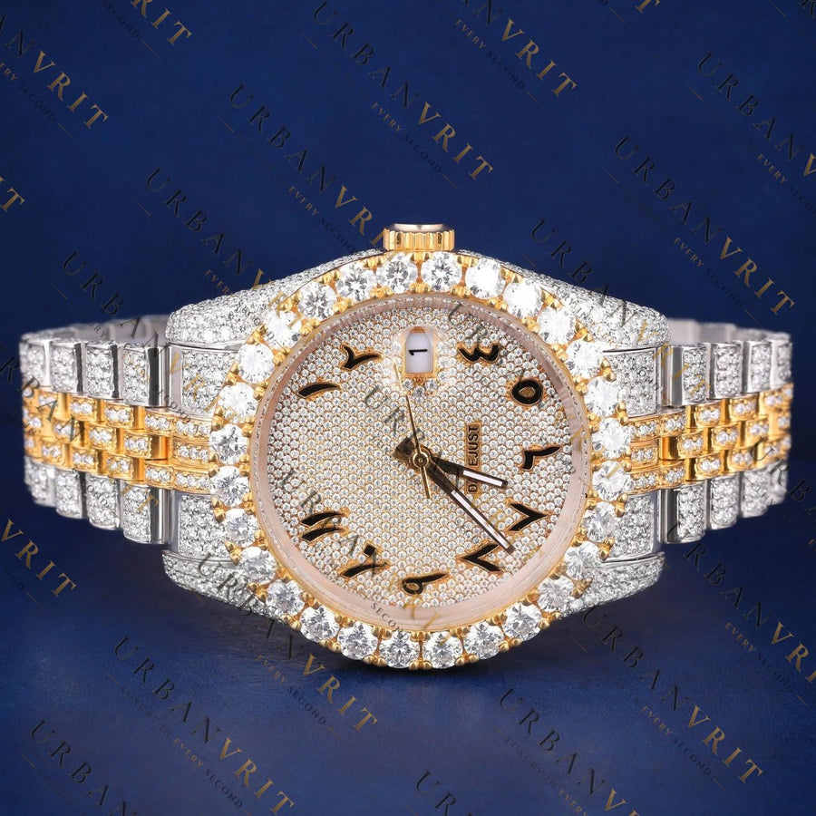 Arabic Gold VVS1 D Color  Moissanite Watch