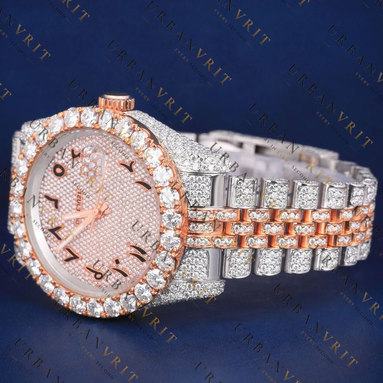 Rose Gold & Silver Iced Out Moissanite Watch VVS1 D Color Diamond Tester Luxury Automatic Watch