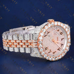 Rose Gold & Silver Iced Out Moissanite Watch VVS1 D Color Diamond Tester Luxury Automatic Watch