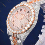 Rose Gold & Silver Iced Out Moissanite Watch VVS1 D Color Diamond Tester Luxury Automatic Watch