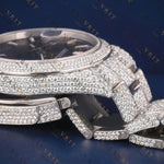Black Dial Iced Out Moissanite Watch VVS1 D Color