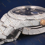 Black Dial Iced Out Moissanite Watch VVS1 D Color
