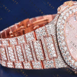 Rose Gold Baguette VVS1 D Color Moissanite Watch