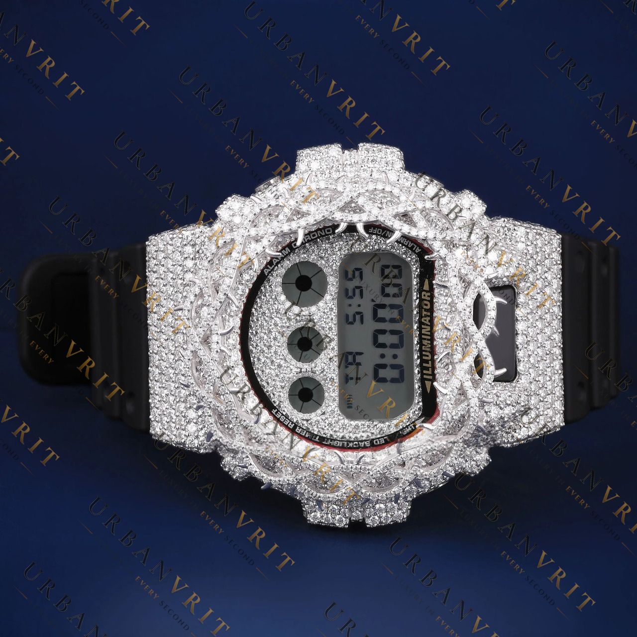 Iced Out Moissanite G Shock Watch VVS1 D Color Luxury Digital Watch