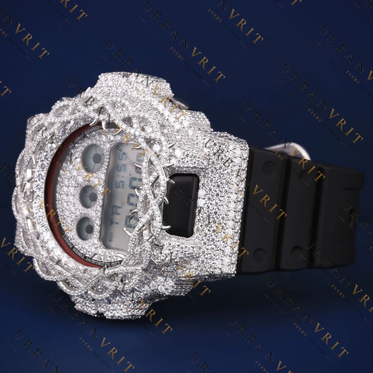 Iced Out Moissanite G Shock Watch VVS1 D Color Luxury Digital Watch
