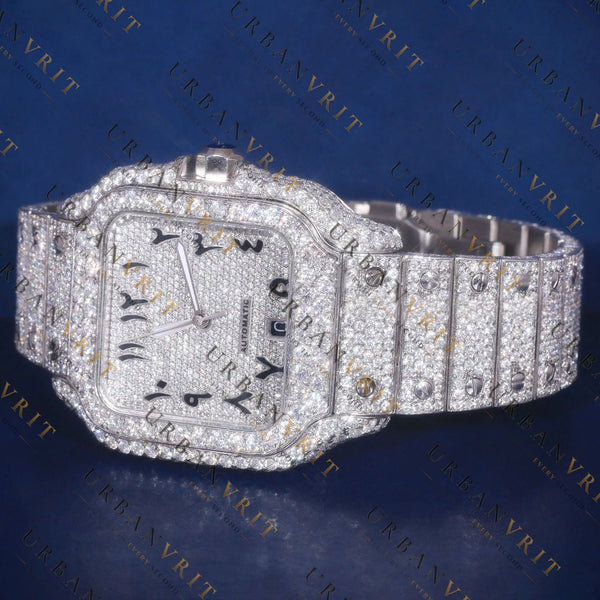 Arabic Square VVS1 D Color Moissanite Watch