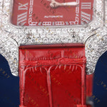 Red Dial Square VVS1 D Color Moissanite Watch