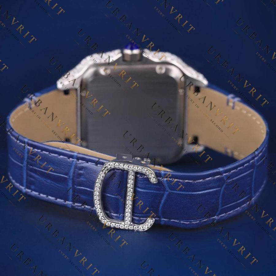 Blue Dial VVS1 D Color Moissanite Watch