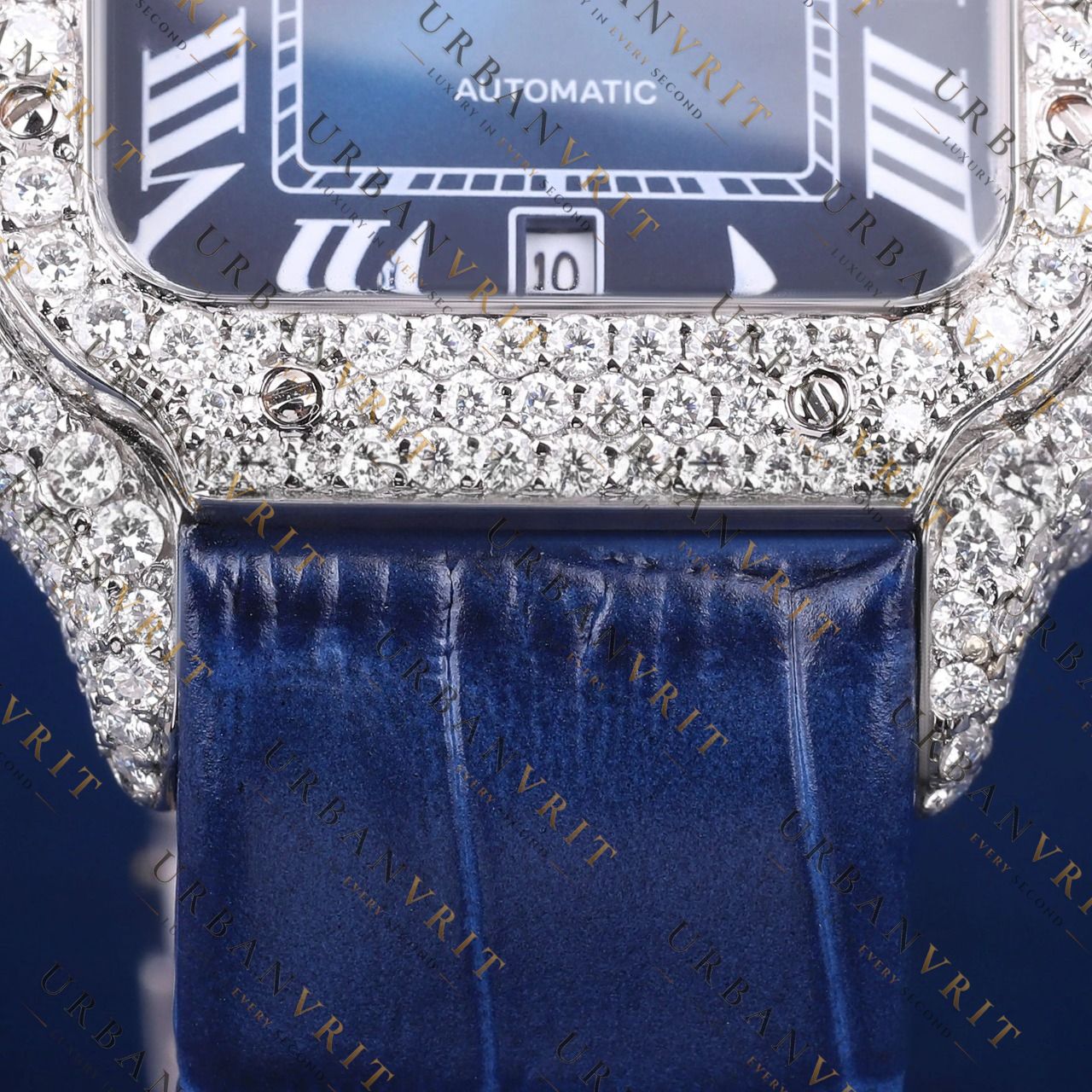 Blue Dial VVS1 D Color Moissanite Watch