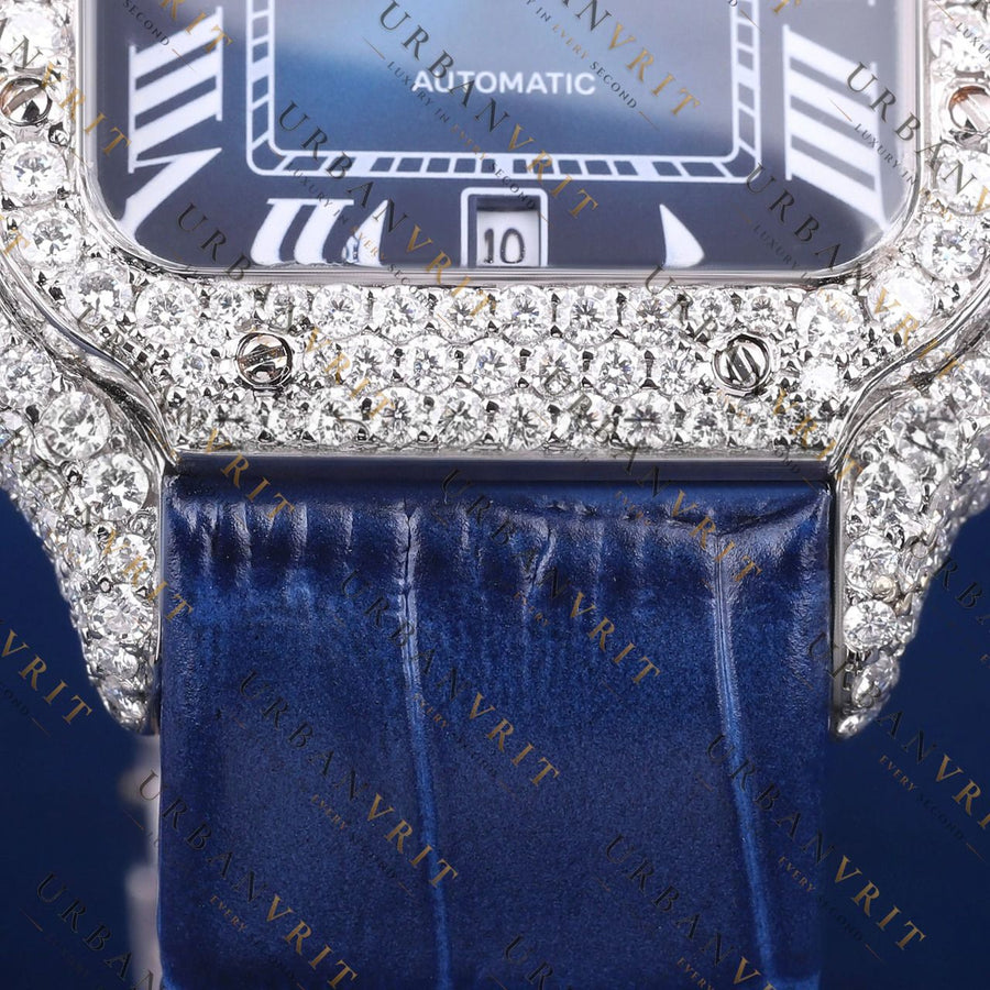 Blue Dial VVS1 D Color Moissanite Watch