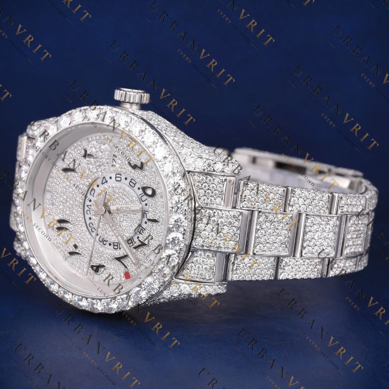 Iced GMT VVS1 D Color Moissanite Watch
