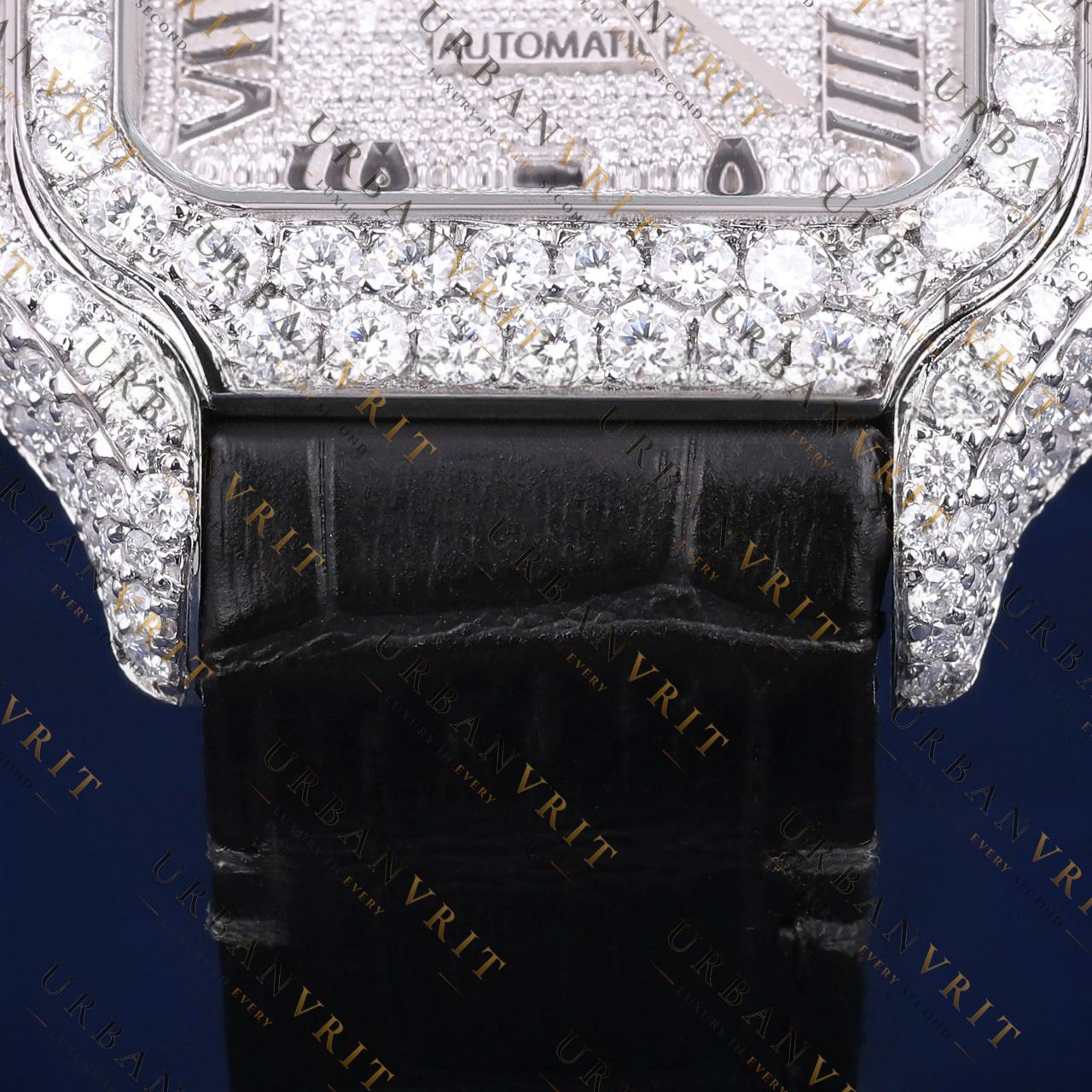 Iced Santos VVS1 D Color Moissanite Watch