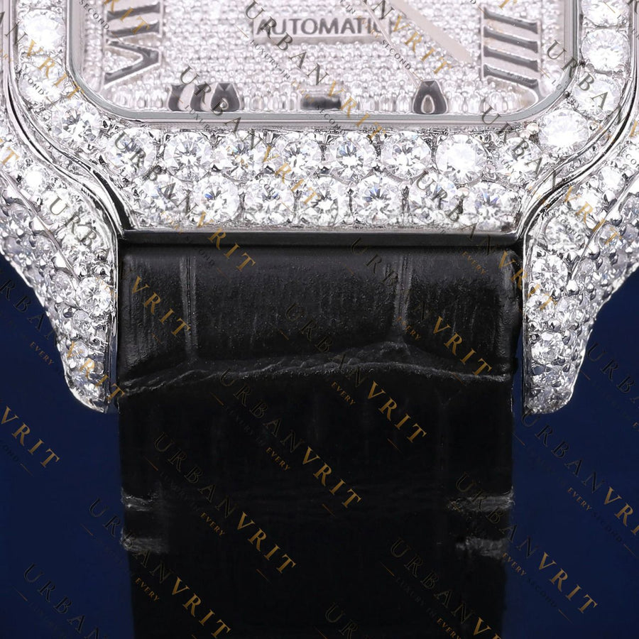 Iced Santos VVS1 D Color Moissanite Watch