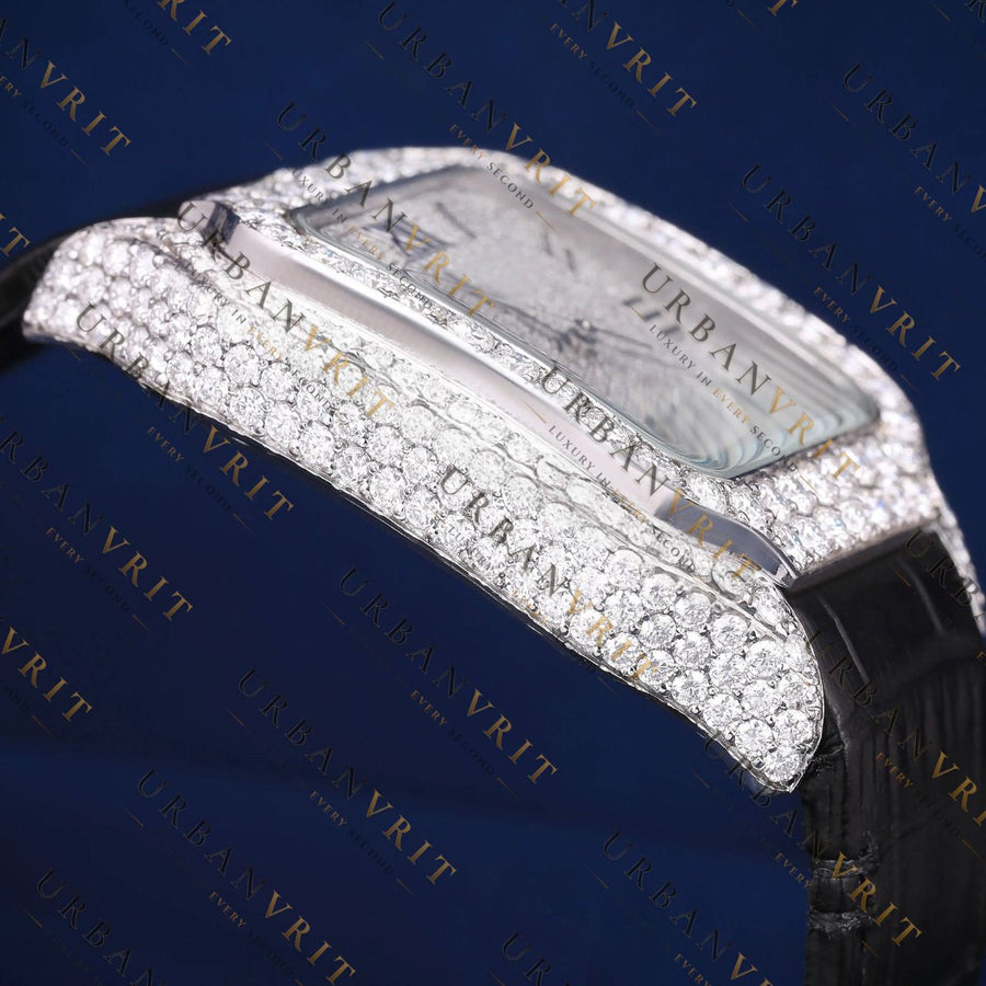 Iced Santos VVS1 D Color Moissanite Watch
