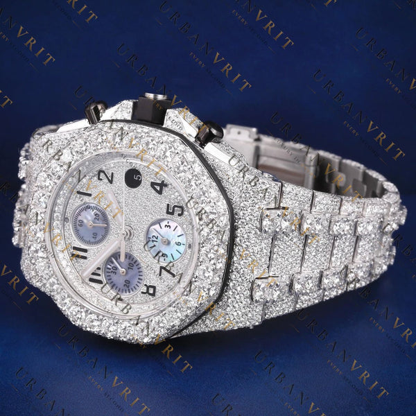Iced Chronograph VVS1 D Color Moissanite Watch