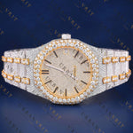 Two Tone Iced VVS1 D Color Moissanite Watch