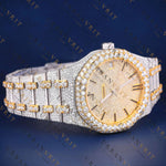 Two Tone Iced VVS1 D Color Moissanite Watch
