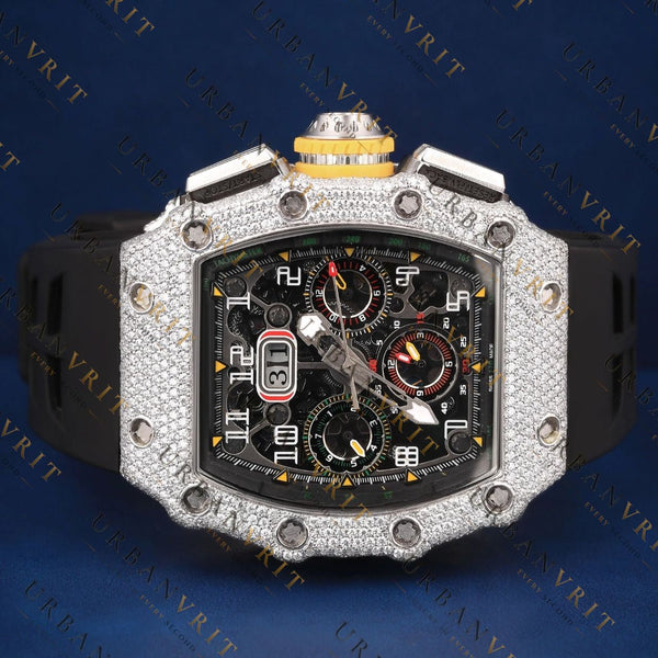 Iced Skeleton Chronograph VVS1 D Color Moissanite Watch