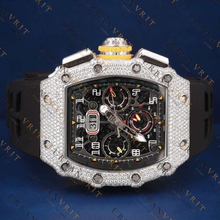 Iced Skeleton Chronograph VVS1 D Color Moissanite Watch