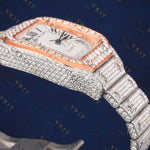 Rose Gold Santos VVS1 D Color Moissanite Watch