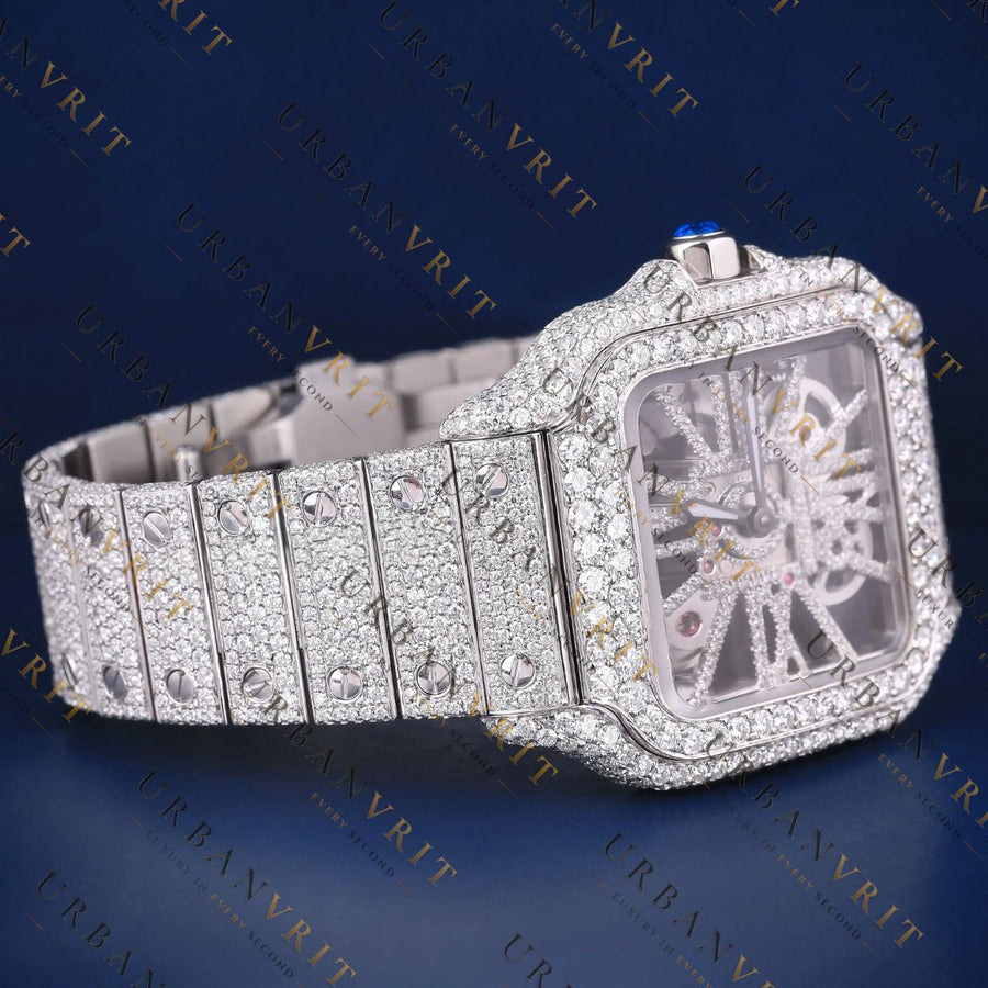 Skeleton Santos VVS1 D Color Moissanite Watch