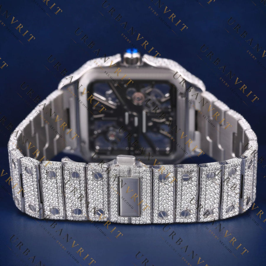 Skeleton Santos VVS1 D Color Moissanite Watch