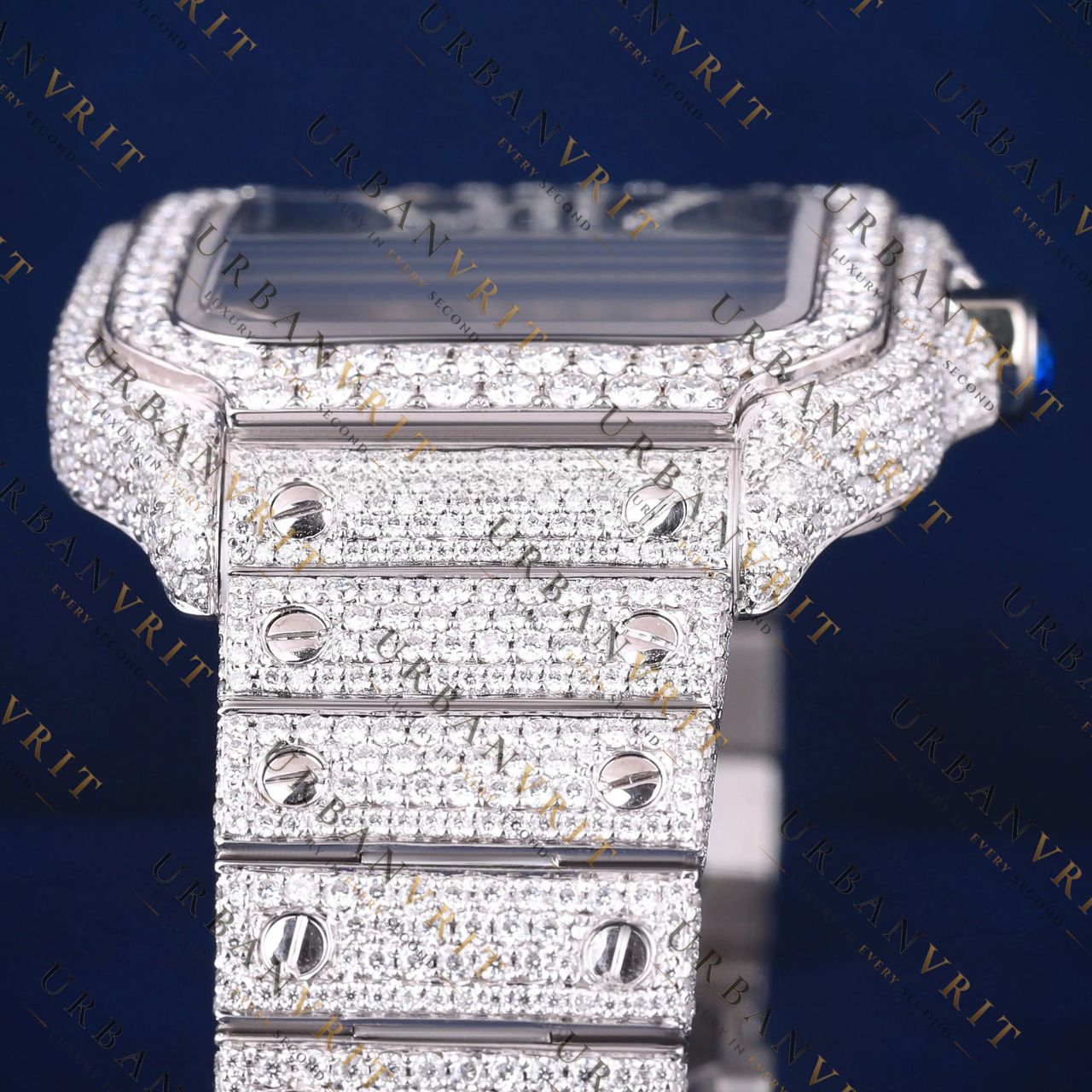 Skeleton Santos VVS1 D Color Moissanite Watch