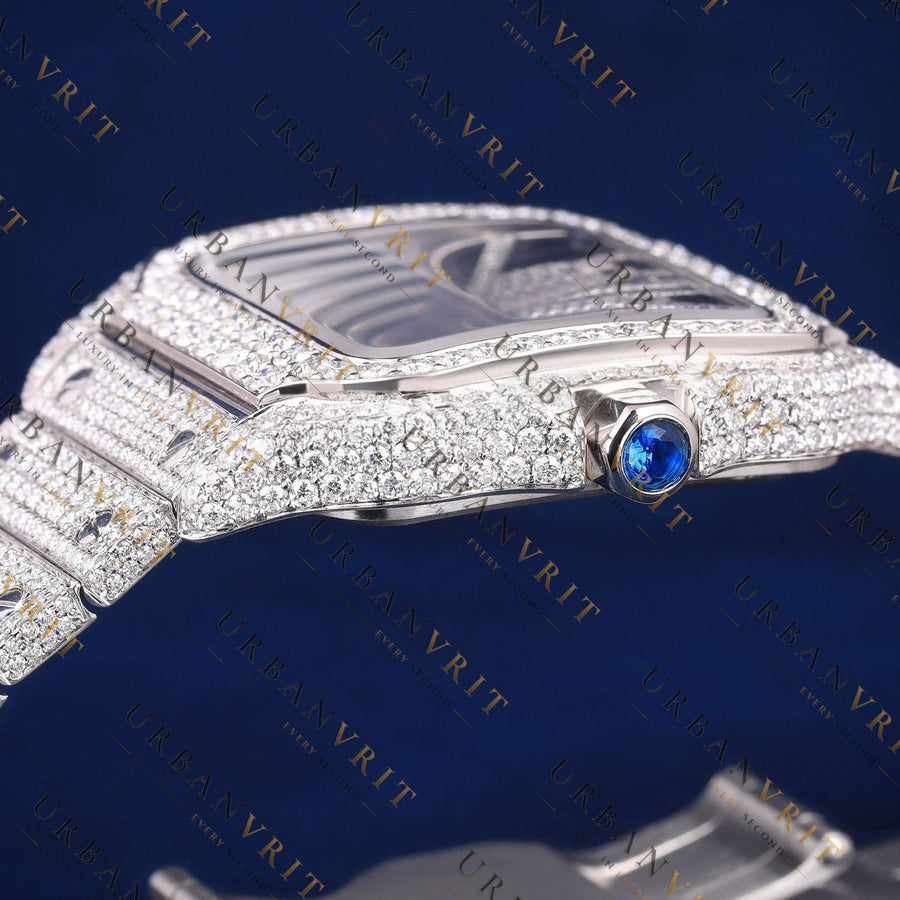 Skeleton Santos VVS1 D Color Moissanite Watch