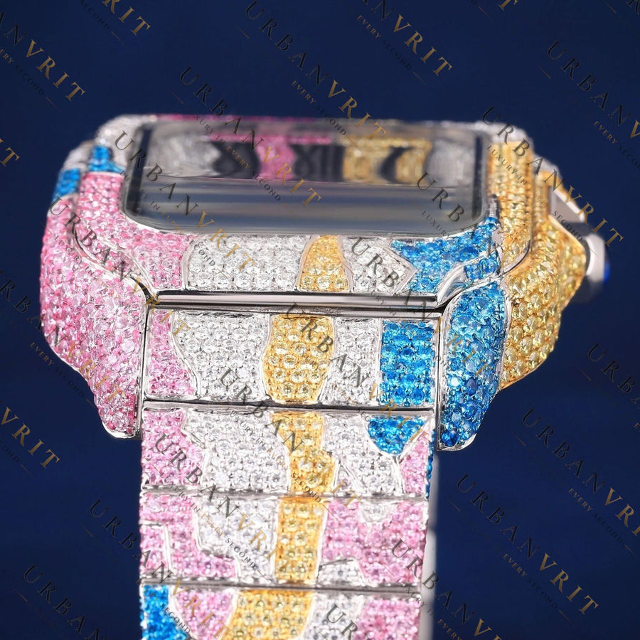 Rainbow Santos VVS1 D Color Moissanite Watch