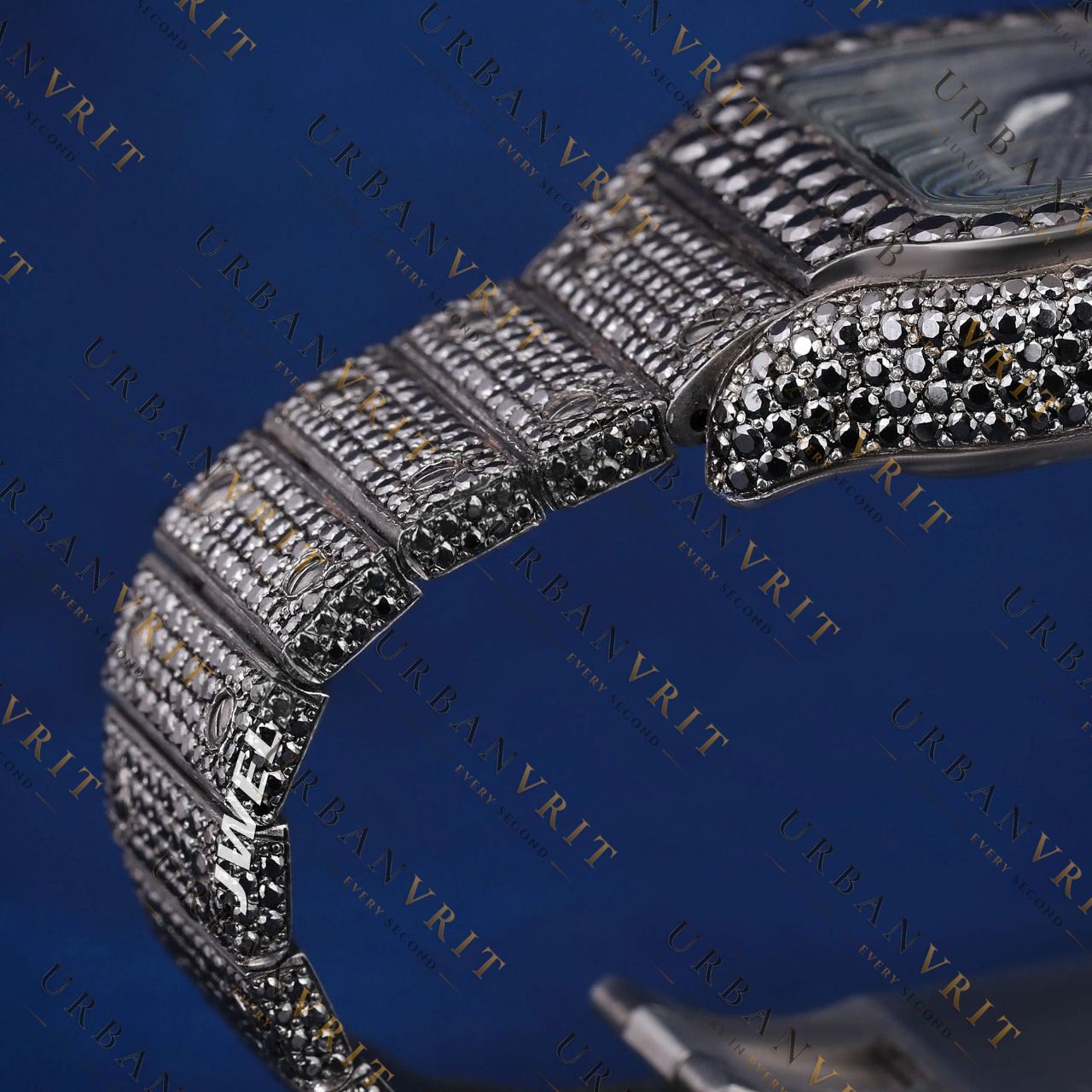 Black Diamond Santos VVS1 D Color Moissanite Watch