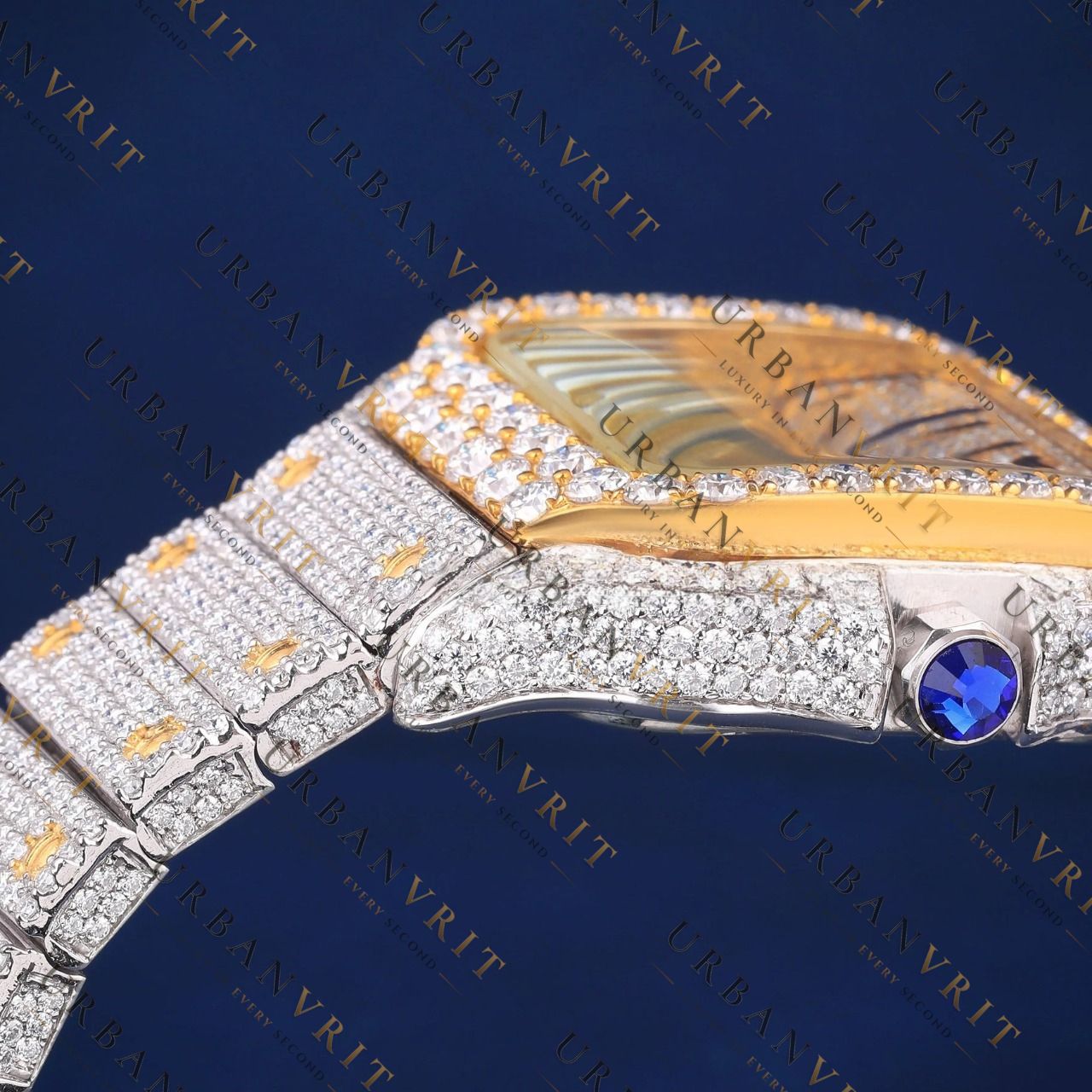Two Tone Santos VVS1 D Color Moissanite Watch