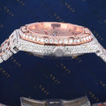Rose Gold Red Dial VVS1 D Color Moissanite Watch