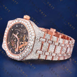 Rose Gold Skeleton VVS1 D Color Moissanite Watch