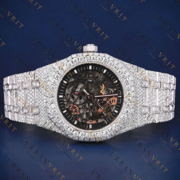 Skeleton Dial VVS1 D Moissanite Watch