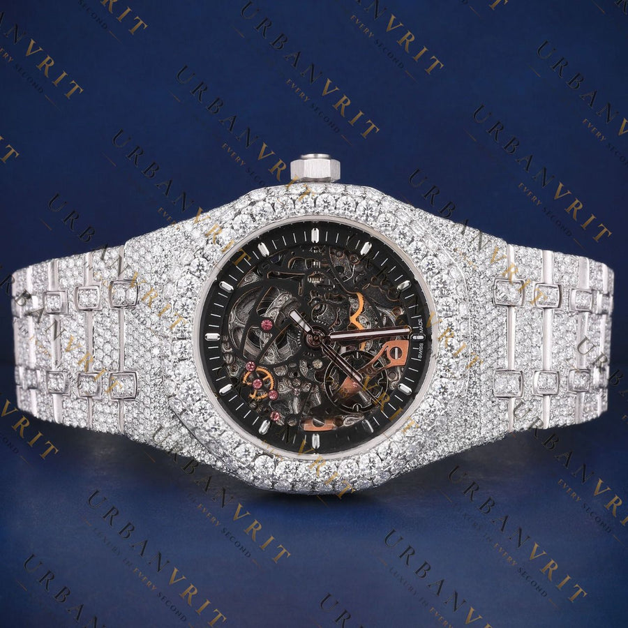 Skeleton Dial VVS1 D Moissanite Watch