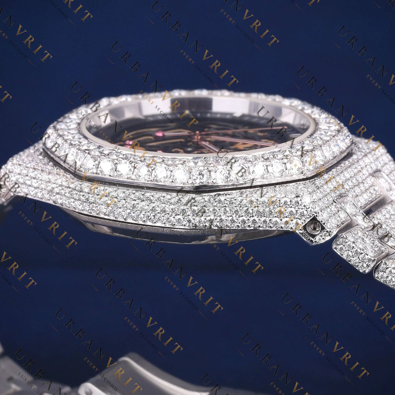 Skeleton Dial VVS1 D Moissanite Watch