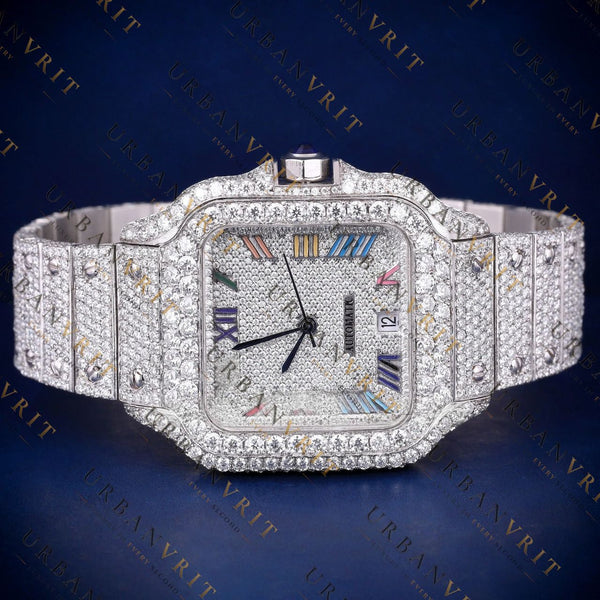 Rainbow Roman VVS1 D Moissanite Watch