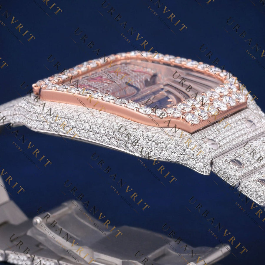 Pink Arabic  VVS1 D-Color Moissanite Watch