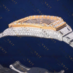 Luxury Two Tone Roman Numeral VVS1 D Color  Moissanite Watch