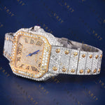 Luxury Two Tone Roman Dial Watch VVS1 D Color Moissanite Watch