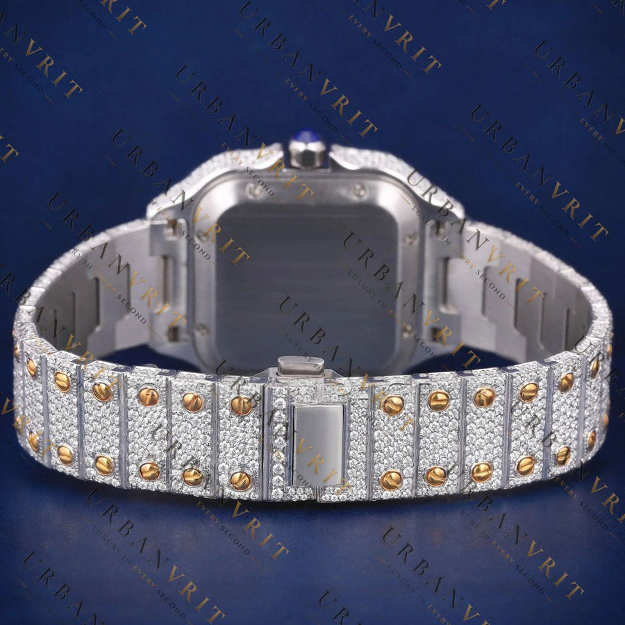 Luxury Two Tone Roman Dial Watch VVS1 D Color Moissanite Watch