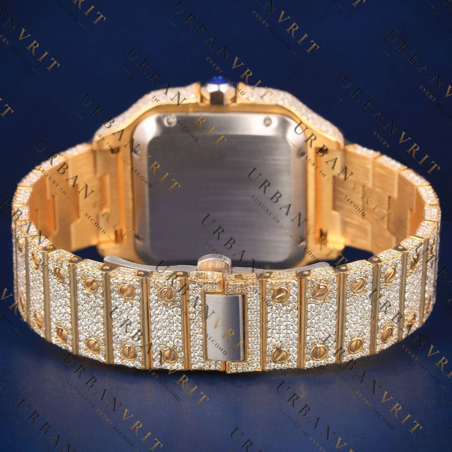 Luxury Gold Roman Dial VVS1 D Moissanite Watch
