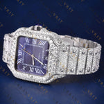 Blue Roman Dial  VVS1 D Color Moissanite Watch