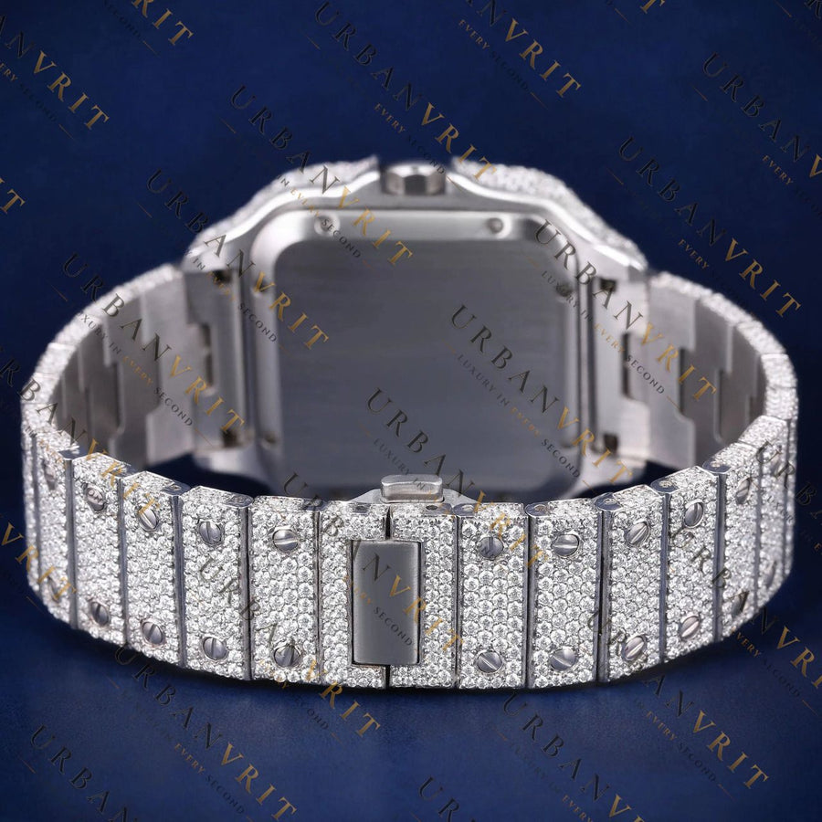 Blue Roman Dial  VVS1 D Color Moissanite Watch